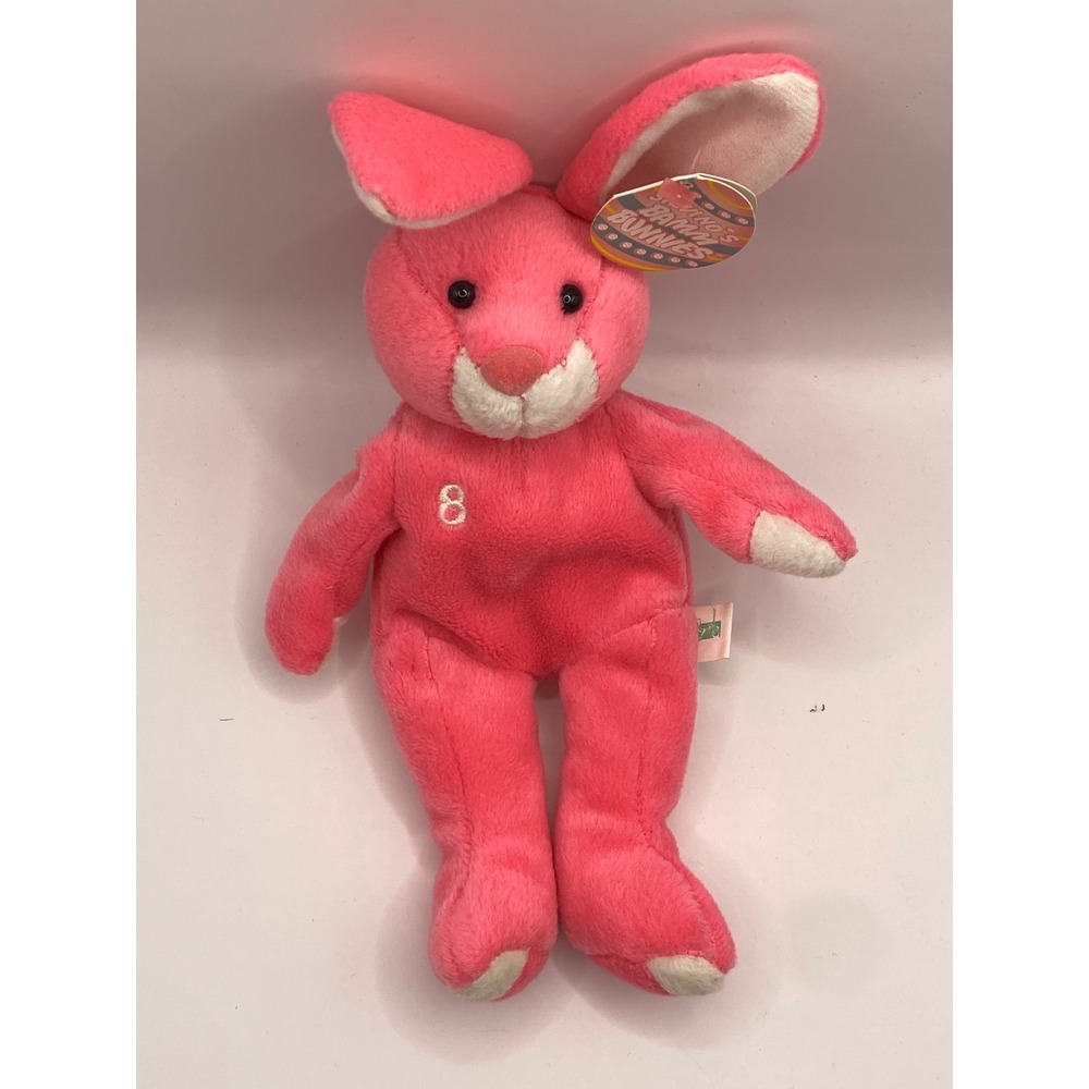 VTG Salvinos Bamm Bunnies J D Drew 8 Plush Pink Easter Bunny Stuffed Animal 1999